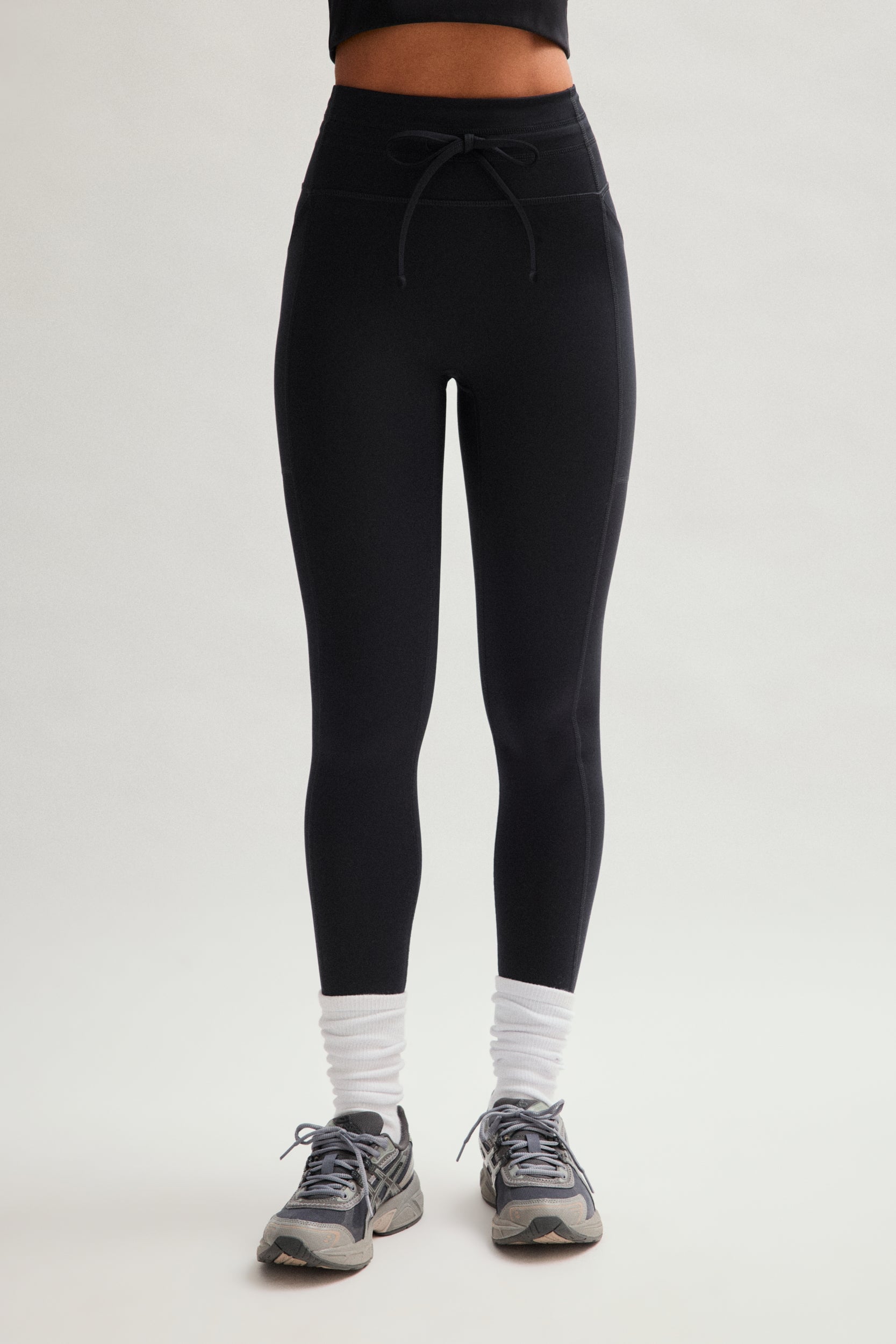 Black Compressive Drawstring Pocket Legging