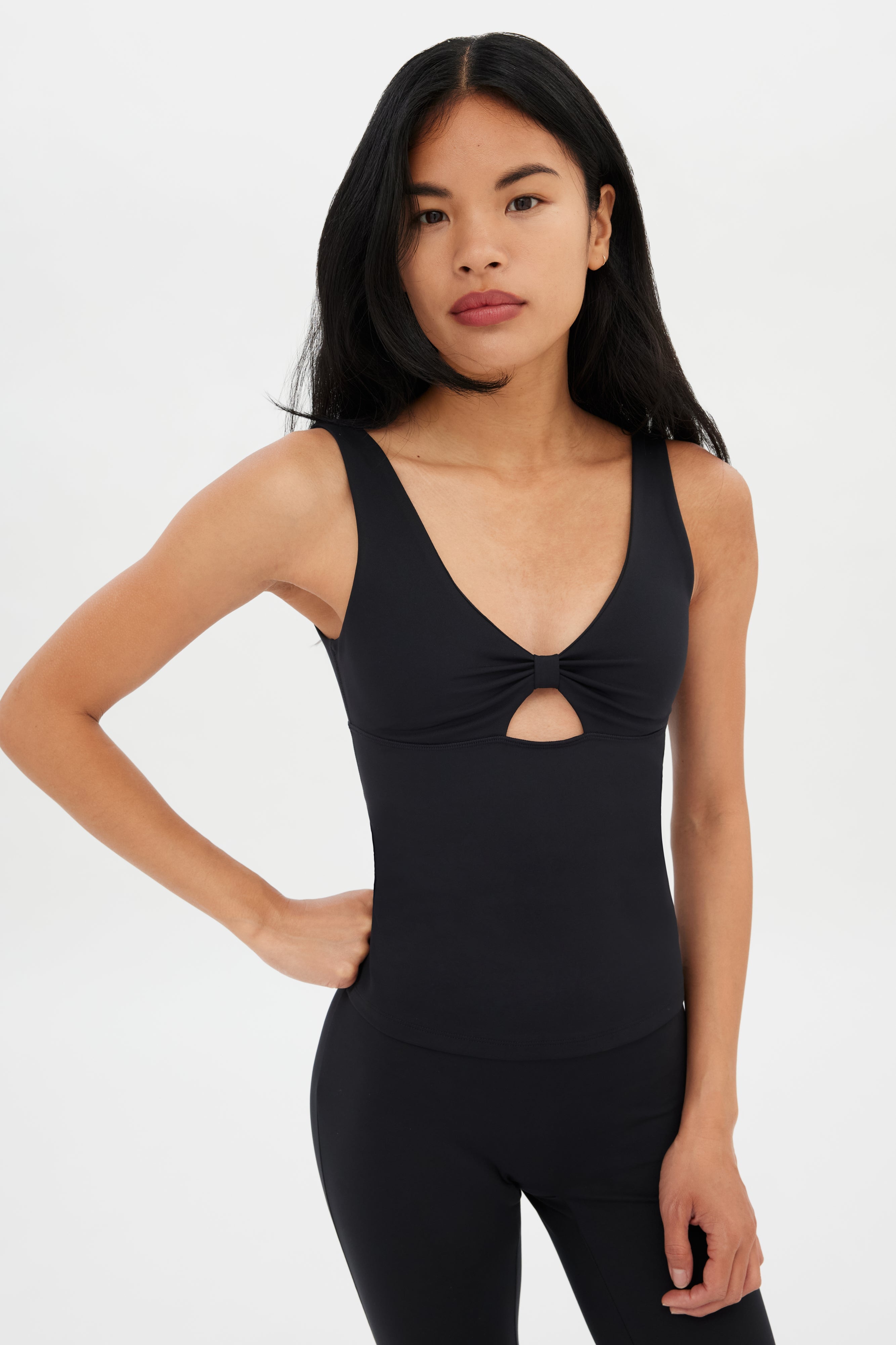 Black Meredith Bow Tank